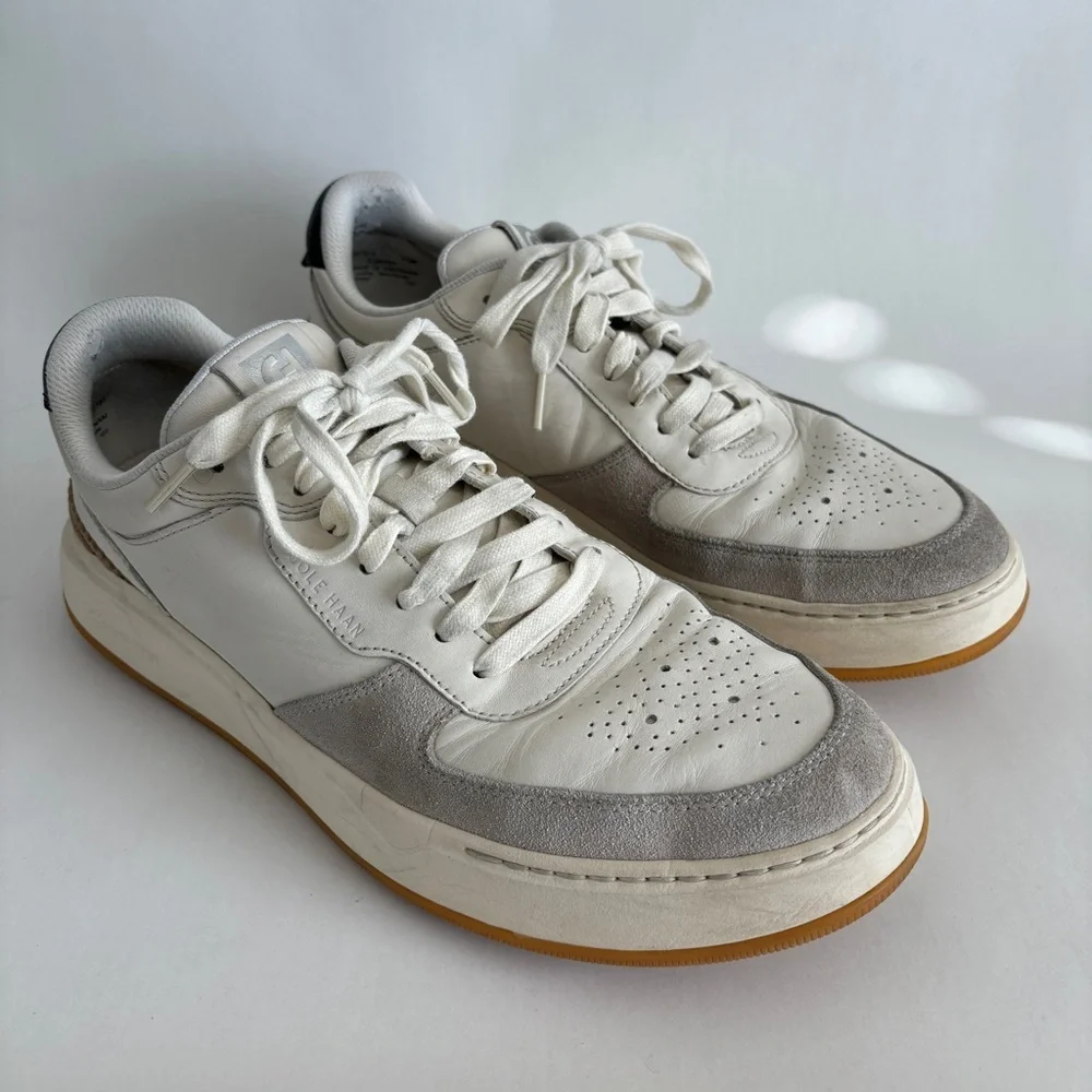 Cole Haan Men's white leather Grandprø Crossover Sneaker lace up shoe size 11